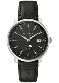 Bulova Damen Automatikuhr "Frank Sinatra", schwarz, Armbanduhren, Armbanduhr, Herrenuhr, Damenuhr, Lederarmband, Saphirglas