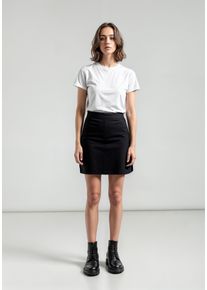Melrose Damen Minirock, schwarz, feminin, Gr. 40, unifarben, Web, Obermaterial: 63% Polyester, 34% Viskose, 3% Elasthan. Futter: 100% Polyester, Röcke