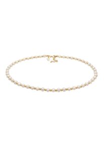 Elli Premium Damen Collier "Choker Süßwasserzuchtperlen 925 Sterling Silber vergoldet", 38, ohne Stein, Silber 925 (Sterlingsilber), L: 38cm, gold,