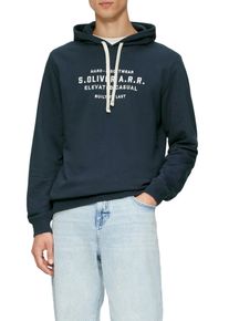 s.Oliver Herren Hoodie, blau, casual, Gr. XXL, bedruckt, Sweatware, Obermaterial: 70% Baumwolle, 30% Polyester, Sweatshirts, mit Schriftzug
