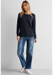Cecil Damen Strickpullover, blau, casual, Gr. XXL, unifarben, Web, 60% Baumwolle, 40% Viskose, Pullover, im soften Baumwoll-Mix