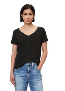 Marc O'Polo Damen T-Shirt "aus Organic Cotton Slub Jersey", schwarz, Basic, Gr. XXL, MARC O'POLO DENIM, unifarben, Obermaterial: 100% Baumwolle, Shirts