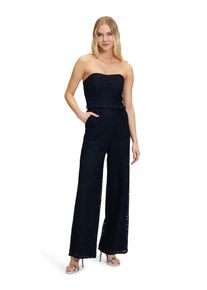 Vera Mont Damen Overall "Vera Mont Jumpsuit mit Spitze", blau, festlich, Gr. 42, Obermaterial: 70% Polyamid, 30% Baumwolle. Besatz: 100% Polyester.