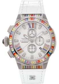 Haemmer Germany Damen Chronograph "GLORIOUS", weiß, Armbanduhren, Quarzuhr, Damenuhr, Datum, Stoppfunktion, Saphirglas, Lederarmband