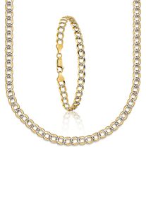 Firetti Damen Ketten und Armband Set "Multipack Schmuck Geschenk Silber 925 Halskette Armkette Panzerkette", 60, gold, Silber 925 (Sterlingsilber),