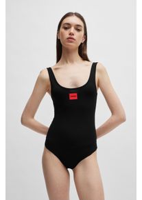HUGO UNDERWEAR Damen Body "BODYSUIT RED LABEL", Gr. L, schwarz, Jersey, Obermaterial: 93% Baumwolle, 7% Elasthan, unifarben, kontrastfarbene Details,