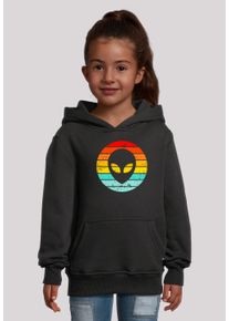 F4NT4STIC Mädchen Kapuzenpullover "Alien Retro Sonnenuntergang", schwarz, casual, Gr. 122, Obermaterial: 65% Baumwolle, 35% Polyester, Pullover,