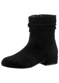 ANISTON SHOES Damen Stiefelette, Gr. 38, schwarz, Textil, unifarben, Veloursleder, elegant, Schuhe, mit gerafftem Schaft - NEUE KOLLEKTION