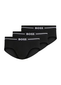 BOSS Herren Hipster "HipBr 3P Bold", Gr. L, schwarz, Jersey, Obermaterial: 95% Baumwolle, 5% Elasthan, unifarben, Unterhosen, mit BOSS Black