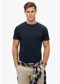Superdry Herren Rundhalsshirt "CLASSIC ESSENTIAL TEE", blau, modisch, Gr. XXXL, unifarben, Single Jersey, Obermaterial: 100% Baumwolle, Shirts