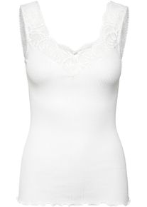 rosemunde Damen Tanktop, Gr. XS, weiß, Obermaterial: 55% Seide, 45% Baumwolle, casual, Tops, wunderschöner, elastischer Vintage-Spitzenbesatz
