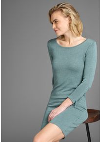 Laura Scott Damen Strickkleid, blau, feminin, Gr. 42, unifarben, Feinstrick, Obermaterial: 70% Viskose, 30% Polyamid, Kleider, mit Schnürdetail