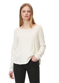 Marc O'Polo Damen Langarmshirt "aus Organic Cotton", weiß, Basic, Gr. XL, MARC O'POLO DENIM, unifarben, Obermaterial: 100% Baumwolle, Shirts
