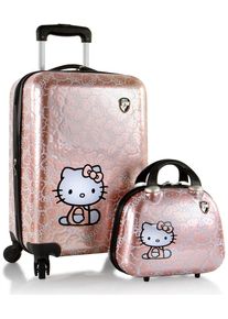 Heys Kinderkoffer "Kinderreiseset Hello Kitty roségold", rosa, Polycarbonat-Verbundwerkstoff, mehrfarbig, festlich, Koffer, Heys x Joachim Llambi