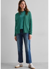 Cecil Damen Cardigan, grün, casual, Gr. M, unifarben, Web, 60% Baumwolle, 40% Viskose, Strickjacken, im soften Baumwoll-Mix
