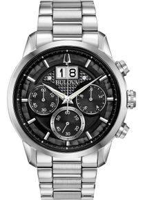 Bulova Herren Chronograph "Sutton", silber, Armbanduhren, Armbanduhr, Quarzuhr, Herrenuhr, Edelstahlarmband, Tag