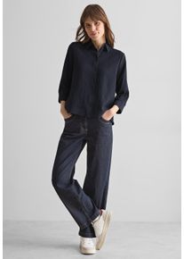Cecil Damen Hemdbluse, blau, casual, Gr. XL, gestreift, Stoff, 70% Viskose, 30% Nylon, Blusen, mit 3/4 Ärmeln