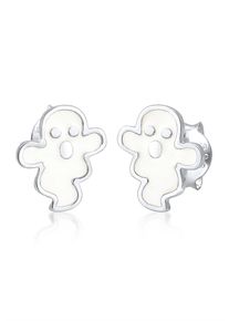 Elli Damen Paar Ohrstecker "Ohrstecker Geist Halloween Emaille 925 Sterling Silber", silber, Silber 925 (Sterlingsilber), Ohrringe