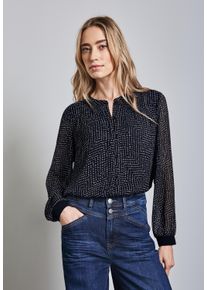 Street One Damen Langarmbluse, lila, casual, Gr. 40, gemustert, Stoff, 100% Polyester, Blusen, mit grafischem Muster