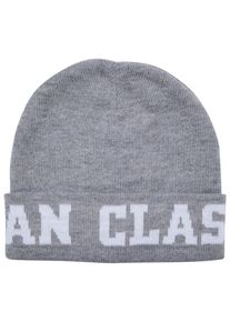 Urban Classics Damen Beanie "Urban Classics Unisex Logo Jaquard Beanie", grau, Kunstfaser, Mützen