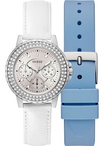 Guess Damen Multifunktionsuhr "CROWN JEWEL", weiß, Armbanduhren, Armbanduhr, Quarzuhr, Damenuhr