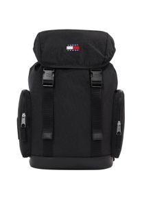 Tommy Jeans Freizeitrucksack "TJM DAILY ELEVATED FLAP BACKPACK", schwarz, Textil, sportlich, Rucksäcke, Men Travelbag, Outdoor-Rucksack,