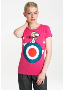 logoshirt Damen T-Shirt "Peanuts - Snoopy", pink, casual, Gr. S, bedruckt, mehrfarbig, 100% Baumwolle, Shirts, mit lizenziertem Print