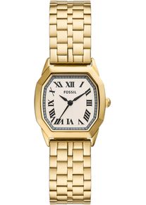 Fossil Damen Quarzuhr "HARLOW", gold, Armbanduhren, Armbanduhr, Damenuhr, Lederarmband, analog