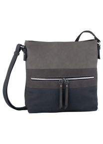 Tom Tailor Damen Umhängetasche "ELLEN Cross bag L", grau, Lederimitat, Polyurethan (PU), clean, gemustert, kontrastfarbene Details, unifarben mit