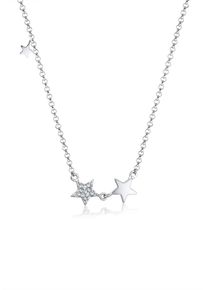 Elli Damen Collierkettchen "Stern Glas Kristalle 925 Sterling Silber", 45,mit Steinen, Silber 925 (Sterlingsilber), L: 45cm, silber, Silber 925