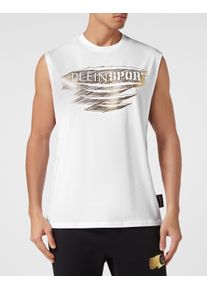 Plein Sport Herren T-Shirt "T-Shirt"0116, weiß, gold, Gr. XL, Obermaterial: 100% Baumwolle, Shirts