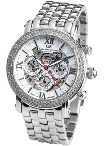 Carl von Zeyten Damen Multifunktionsuhr "Kniebis", silber, Armbanduhren, Armbanduhr, Damenuhr, Automatikuhr, Made in Germany, Datum