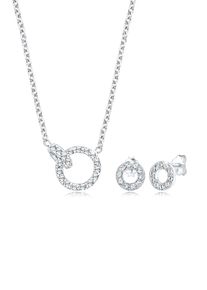 Elli Damen Schmuckset "Kreis Glas Kristalle 925 Sterling Silber", OneSize,mit Stein, silber, Silber 925 (Sterlingsilber), Schmuck-Sets