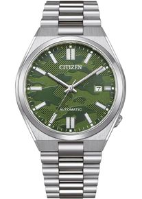 Citizen Damen Automatikuhr "Tsuyosa", silber, Armbanduhren, Armbanduhr, Damenuhr, Herrenuhr, Edelstahlarmband, Saphirglas, Datum