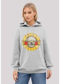 F4NT4STIC Damen Kapuzenpullover "Guns 'n' Roses Vintage Bullet Logo", grau, casual, Gr. L, Obermaterial: 80% Baumwolle, 20% Polyester, Pullover,