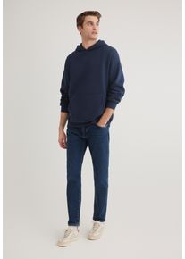 Mavi Herren Kapuzenpullover "HOODIE", blau, casual, Gr. M, unifarben, Jersey, 65% Baumwolle, 35% Polyester, Pullover, Hoodie mit Bauchtasche
