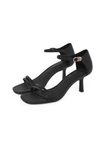 Tommy Hilfiger Damen High-Heel-Sandalette "KITTEN HEEL SANDAL LEATHER", Gr. 41, schwarz, Leder, elegant, Schuhe, Stilettoabsatz, Partyschuh,