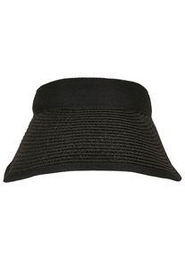 Urban Classics Damen Visor "Urban Classics Unisex Logo Bast Visor", schwarz, casual, unifarben, 80% Leinen, 20% Baumwolle, Caps