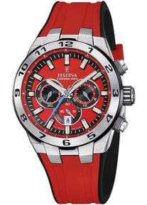 Festina Herren Chronograph "Chrono Bike 2024", rot, Armbanduhren, Armbanduhr, Quarzuhr, Herrenuhr, Stoppfunktion, bis 10 bar wasserdicht