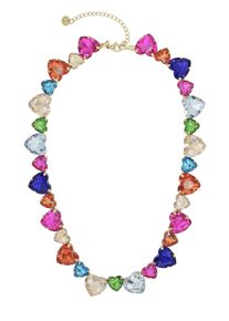 Damen Kette mit Anhänger "Heartshine", bunt, Basic, Collezione Alessandro, Glas, Halsketten, mit funkelnden Glasherzen