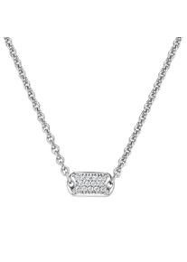 Smart Jewel Damen Collier "Mittelteil rechteckig mit Zirkonia, Silber 925", 45cm, Silber 925 (Sterlingsilber), silber, Silber 925 (Sterlingsilber),