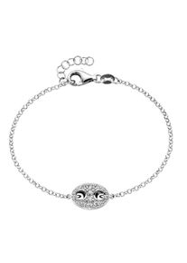 Smart Jewel Damen Armband "Mittelteil mit Zirkonia, Silber 925", 19cm, Silber 925 (Sterlingsilber), silber, Silber 925 (Sterlingsilber), Armbänder