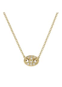 Smart Jewel Damen Collier "Mittelteil mit Zirkonia, Silber 925", 43cm, Silber 925 (Sterlingsilber), gold, Silber 925 (Sterlingsilber), Halsketten