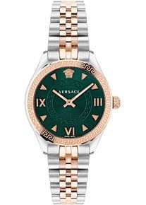 Versace Damen Quarzuhr "HELLENYIUM LADY", rosa, Armbanduhren, Armbanduhr, Damenuhr, Saphirglas, Swiss Made, bicolor, Leuchtzeiger