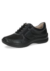 Caprice Damen Sneaker, Gr. 39, schwarz, Leder, Textil, sportlich, Schuhe, Freizeitschuh, Halbschuh, Schnürschuh in Komfortweite H (=sehr weit)