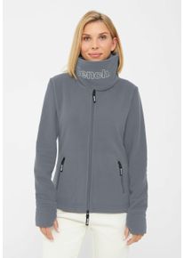 Bench. Damen Fleecejacke "FUNNEL", grau, casual, Gr. 36, unifarben, Glanzfaden, Fleece, Obermaterial: 100% Polyester, Jacken, mit Glitzerstickerei