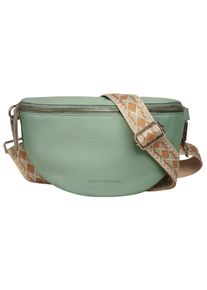 Bruno Banani Damen Gürteltasche, grün, Leder, unifarben, leicht glänzend, Taschen, echt Leder