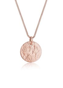 Elli Damen Kette mit Anhänger "Plättchen Organic 925 Sterling Silber", 45, ohne Stein, Silber 925 (Sterlingsilber), L: 45cm, rosa, Silber 925