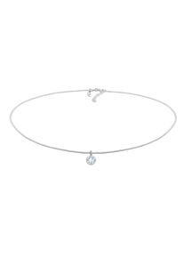Elli Premium Damen Collier "Choker mit Glas Kristalle Weiß 925 Sterling Silber", 36,mit Stein, Silber 925 (Sterlingsilber), L: 36cm, silber, Silber