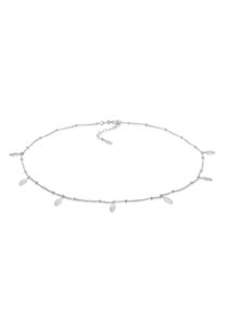 Elli Damen Collier "Choker Kugelkette Federn Boho 925 Sterling Silber", 36, Silber 925 (Sterlingsilber), L: 36cm, silber, Silber 925